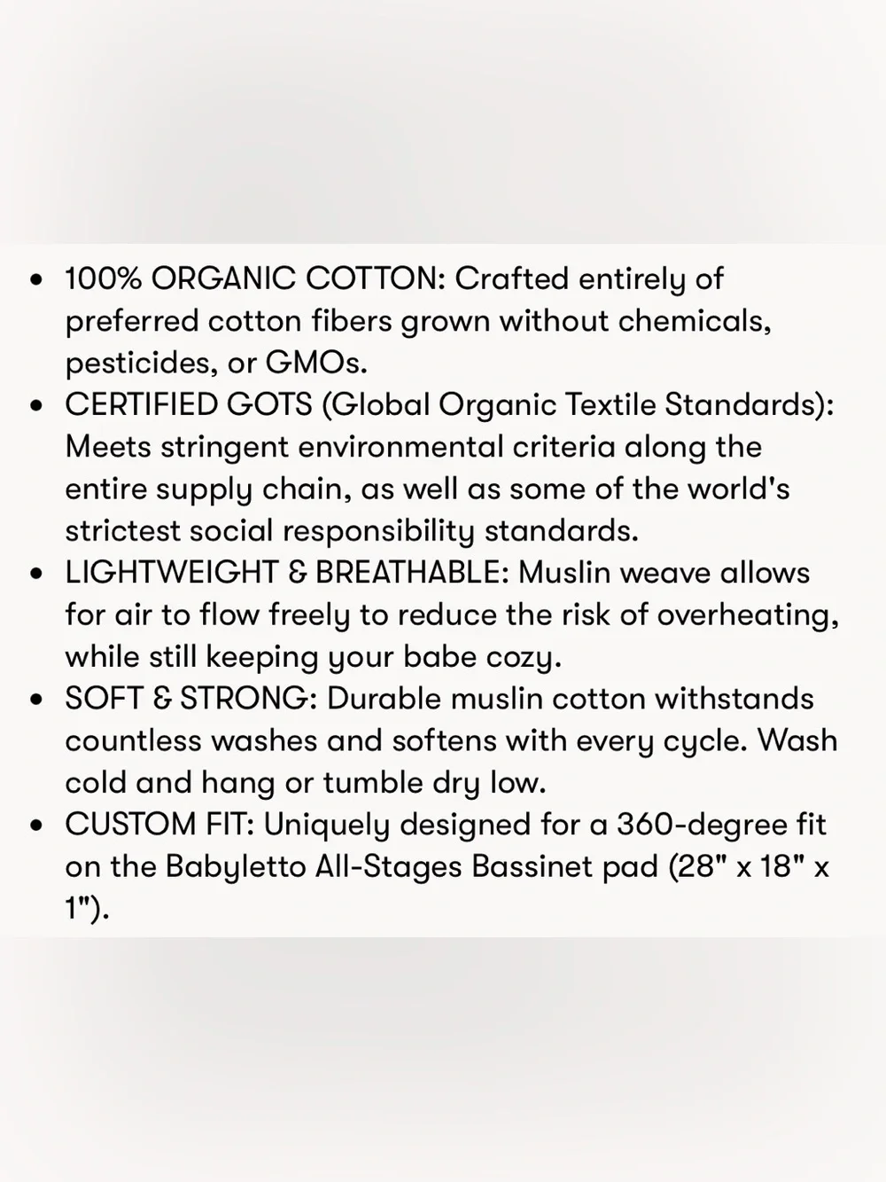 Babyletto All-Stages Organic Muslin Bassinet Sheet in Sage Green-NWT!